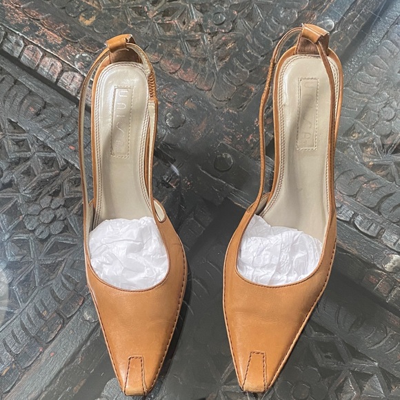 Unisa Tan Leather Slingback Heels - Picture 1 of 8